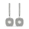 14k White Gold Double Halo Cushion Outer Shaped Diamond Earrings (3/4 cttw)